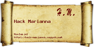 Hack Marianna névjegykártya